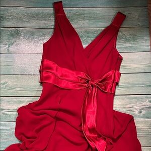 Jones Wear Burgundy High Low Dress